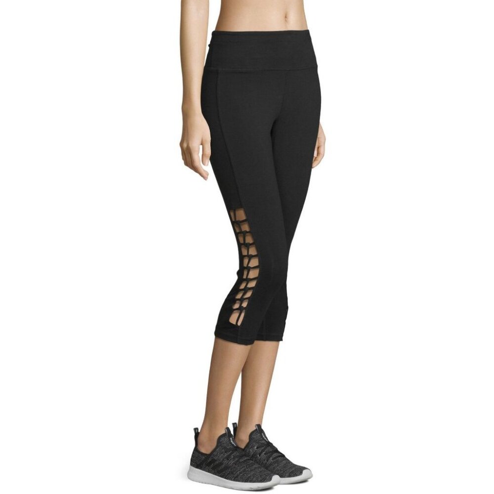 New Xersion Cutout Cropped Leggings Black Sizes L, XL